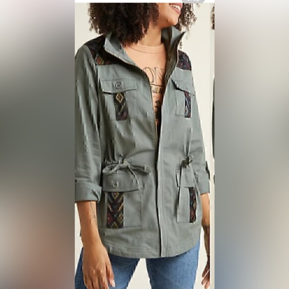 Modcloth Green/Gray Utility Jacket